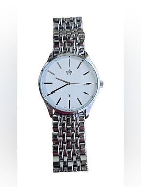 Premier Designs Silver Men's Stainless Steel Watch with White Dial